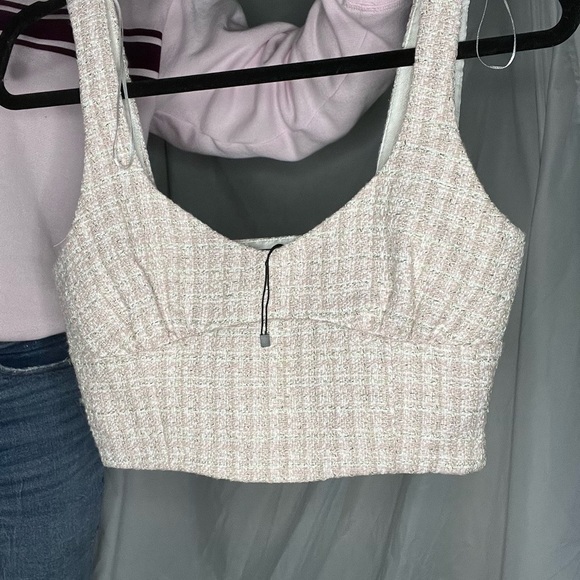 Zara Tops - Zara Cream Tweed Tank Top